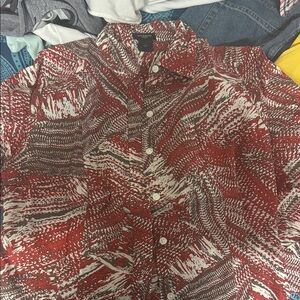 Womens Red Patterned Shirt